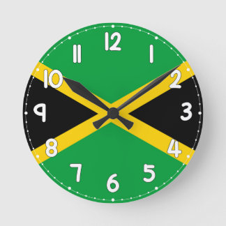 Jamaica Flag Wall Clock - flag of jamaica Runde Wanduhr