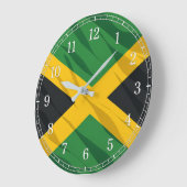 Jamaica Flag Wall Clock — Waving Flag Design Große Wanduhr (Winkel)