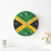 Jamaica Flag Wall Clock — Waving Flag Design Große Wanduhr (Zuhause)