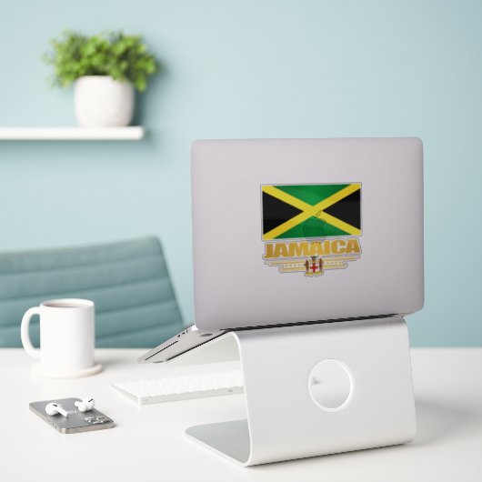 Jamaica-Flagge Aufkleber (Laptop auf Schreibtisch)