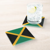 Jamaica-Flagge Glasuntersetzer (Schrägansicht)