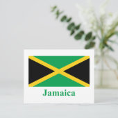 Jamaica-Flagge mit Namen Postkarte (Stehend Vorderseite)