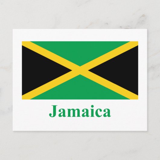 Jamaica-Flagge mit Namen Postkarte (Vorderseite)