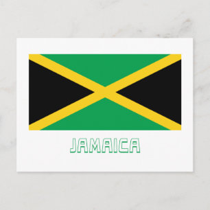 Jamaica-Flagge mit Namen Postkarte