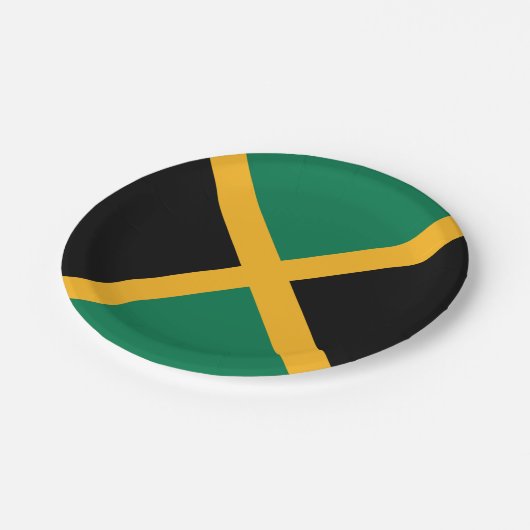 Jamaica-Flagge Pappteller (Schrägansicht)