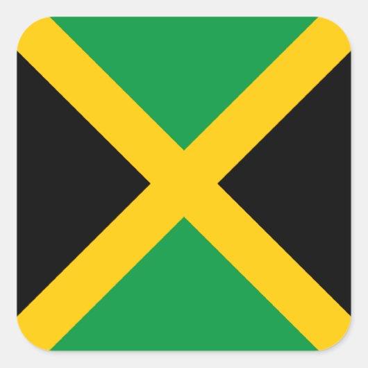 Jamaica-Flagge Quadratischer Aufkleber (Vorderseite)