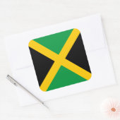 Jamaica-Flagge Quadratischer Aufkleber (Umschlag)