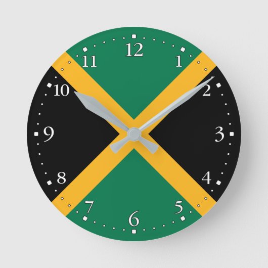 Jamaica-Flagge Runde Wanduhr (Vorderseite)