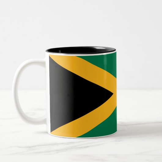 Jamaica-Flagge Zweifarbige Tasse (Links)