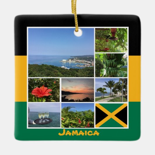 Jamaica Foto Collage Keramikornament (Vorderseite)