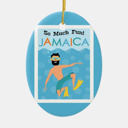 Jamaica Fun Hipster Travel Keramik Ornament (Vorne)