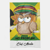 Jamaica Funny Rasta Rauchen Owl Anpassbar Geschirrtuch (Vertikal)