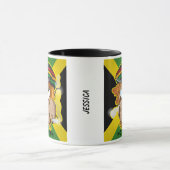 Jamaica Funny Rasta Rauchen Owl Anpassbarer Name Tasse (Zentrum)
