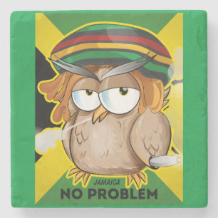 Jamaica Funny Rasta Rauchen Owl Steinuntersetzer