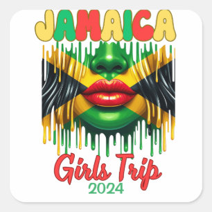 Jamaica Girls Trip 2024 Tropical Beach Abenteuer Quadratischer Aufkleber