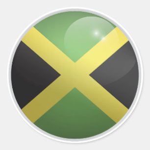 Jamaica-Glossy-Circle-Flag Runder Aufkleber