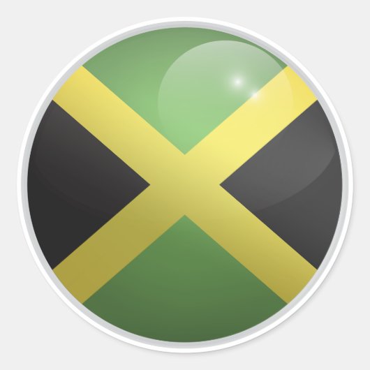 Jamaica-Glossy-Circle-Flag Runder Aufkleber (Vorderseite)