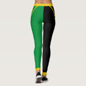 Jamaica Green Black & Gold Jamaican Color Block Leggings (Rückseite)
