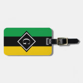 Jamaica Green Black & Gold Jamaican Initial Gepäckanhänger (Vorderseite horizontal)