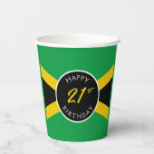 Jamaica Green Black & Gold Jamaikanische Flagge Ge Pappbecher (Rückseite)