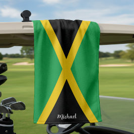 Jamaica Green Black & Gold Jamaikanische Flagge Golfhandtuch