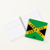 Jamaica Green Black & Gold Jamaikanische Flagge Na Notizblock (Innenseite)