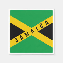 Jamaica Green Black & Gold Jamaikanische Flagge Serviette