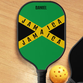Jamaica Green Black & Gold Name Jamaikanische Flag Pickleball Schläger