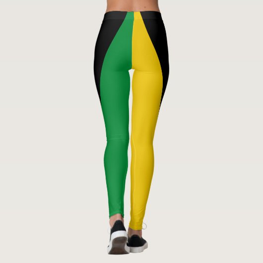 Jamaica Green Gold & Black Jamaican Flag Leggings (Rückseite)
