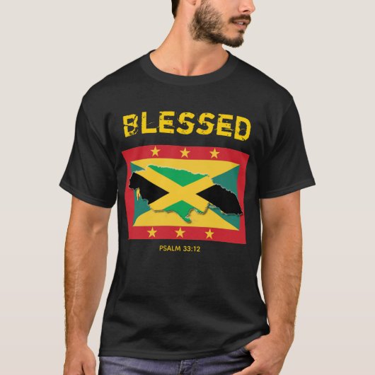JAMAICA GRENADA Duales Erbe Christliche Schrift T-Shirt (Vorderseite)