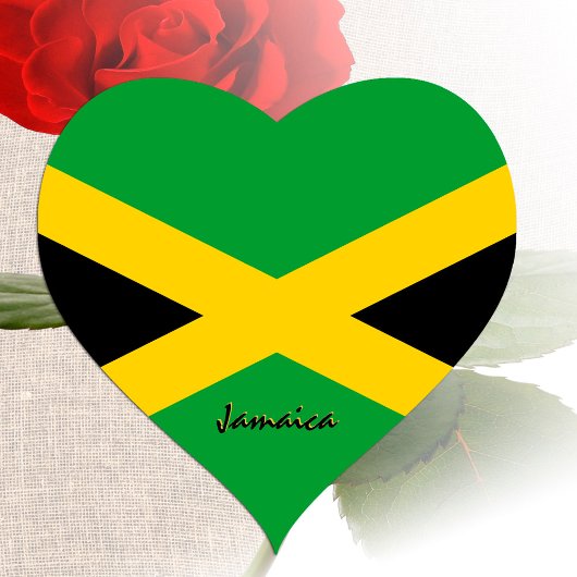 Jamaica Heart Sticker, Patriotische jamaikanische Herz-Aufkleber