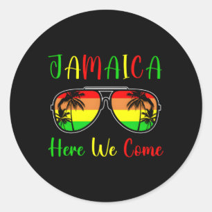 Jamaica Here We Come 2023 2024 Jamaican Travel Vac Runder Aufkleber