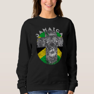 Jamaica Heritage Lion Head Jamaikanische Flagge Ro Sweatshirt