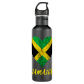 Jamaica Herz Jamaika Roots Jamaica Reise Jamaika Edelstahlflasche (Vorderseite)