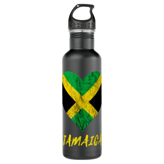 Jamaica Herz Jamaika Roots Jamaica Reise Jamaika Edelstahlflasche (Vorderseite)