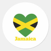 Jamaica-Herzenflagge Runder Aufkleber (Vorderseite)
