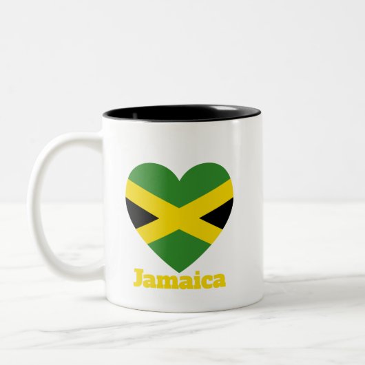 Jamaica-Herzenflagge Zweifarbige Tasse (Links)