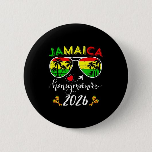 Jamaica Honeymoon 2026 Couple Summer Vacation Matc Button (Vorderseite)