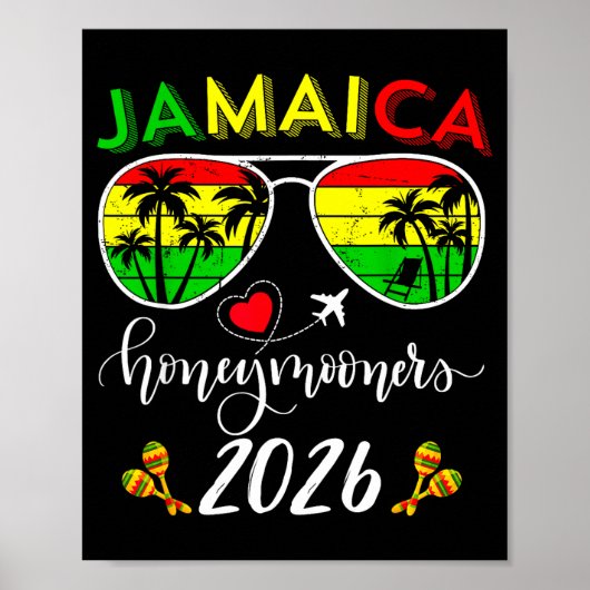 Jamaica Honeymoon 2026 Couple Summer Vacation Matc Poster (Vorne)