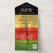 Jamaica-Insel Jamaika Rasta-Hochzeit in Urlaubsort All In One Einladung (Innen Boden)