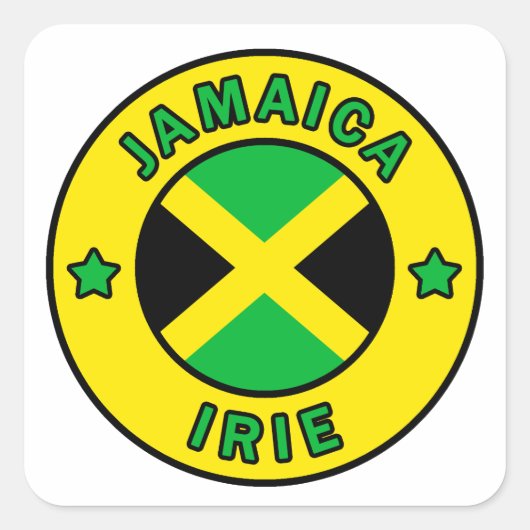 Jamaica Irie Quadratischer Aufkleber (Vorderseite)
