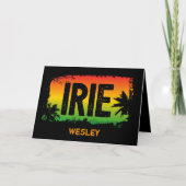 Jamaica IRIE Tropical Palm Tree Rasta Flag Farben Karte (Vorderseite)