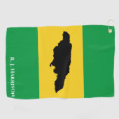 Jamaica Island Green Black Gold Jamaikanische Flag Golfhandtuch (Horizontal)