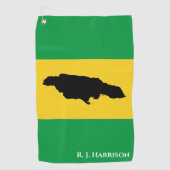Jamaica Island Green Black Gold Jamaikanische Flag Golfhandtuch (Vorderseite)