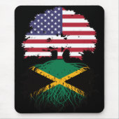 Jamaica Jamaica American USA Tree Roots Flag Mousepad (Vorne)