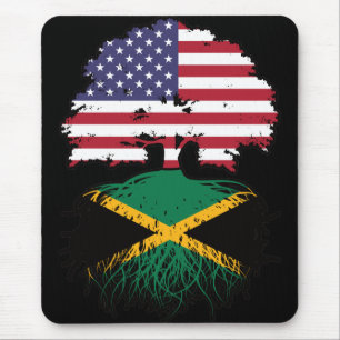 Jamaica Jamaica American USA Tree Roots Flag Mousepad