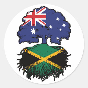 Jamaica Jamaica Australian Australia Tree Roots Runder Aufkleber