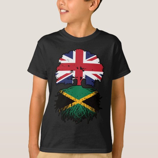 Jamaica Jamaica British UK Tree Roots Flag T-Shirt (Vorderseite)