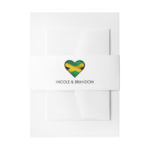 Jamaica Jamaica Flag Heart Wedding Einladungsbanderole (Vorderseite Beispiel)