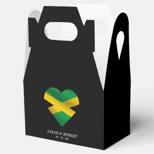 Jamaica Jamaica Flag Heart Wedding Geschenkschachtel (Geöffnet)